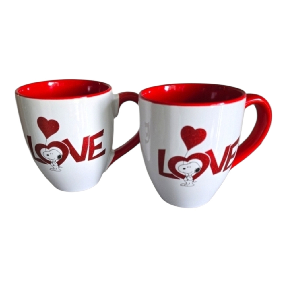 Love Themed Red and White Mugs Coffe Tea